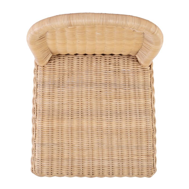 Butler Specialty Flora Rattan 30 Scalloped Edge Bar Stool, Light Brown