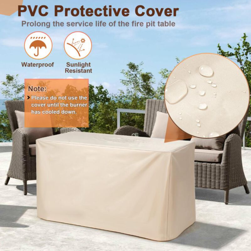 Hivvago 42 Inch 60000 BTU Propane Fire Pit Table with Ceramic Tabletop