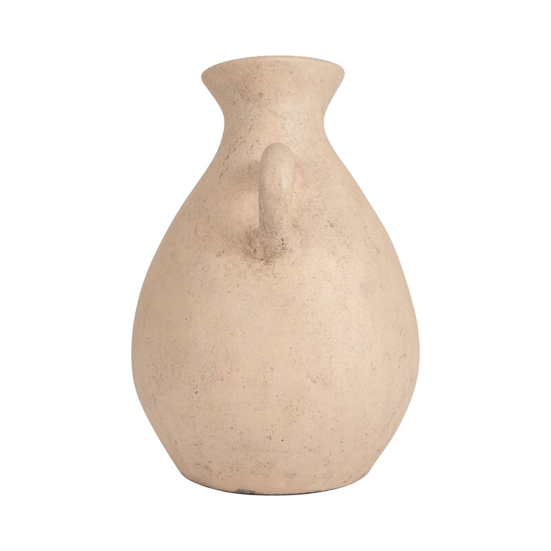 Terracotta, 17" Organic Jug With Handle, Ivory image number 3
