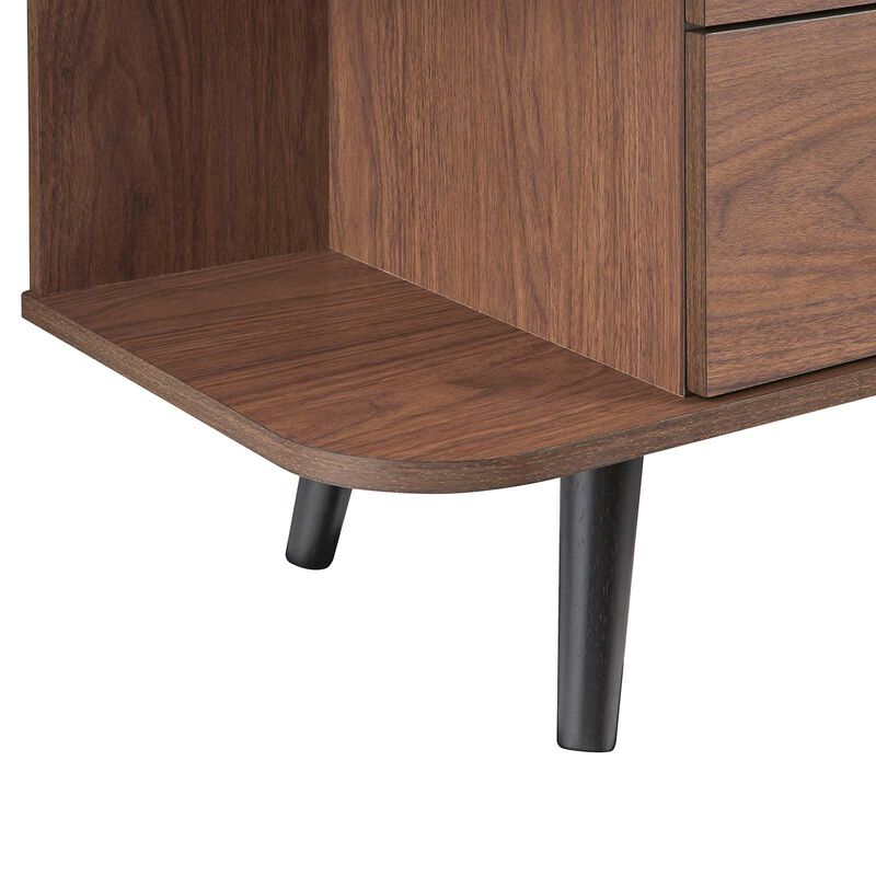 Modway EEI-6281-WAL-GRY Langston Open Display Storage Sideboard, Walnut Gray image number 4