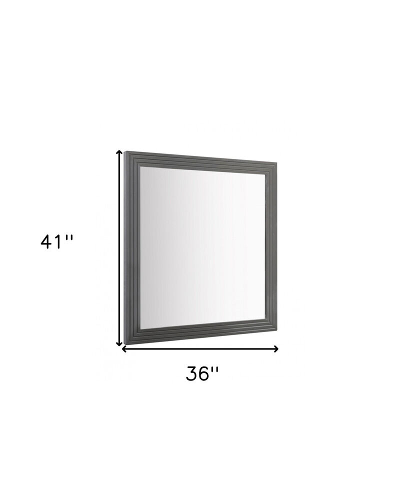 HomeRoots 36" Gray Wood Framed Accent Mirror image number 5