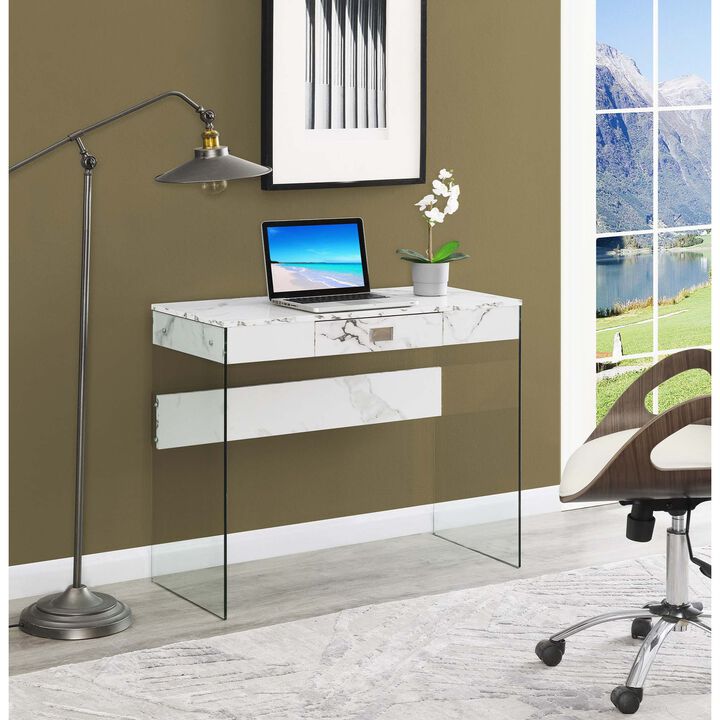 Convenience Concepts SoHo 1 Drawer Glass 36 inch Desk