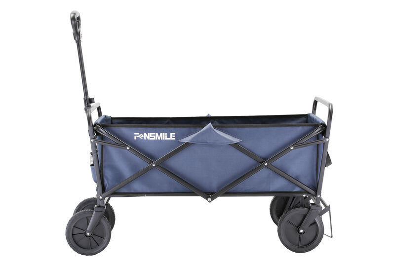 EchoSmile 4.06 cu. ft. Fabric Portable Garden Cart with Adjustable Rolling Wheels in Green