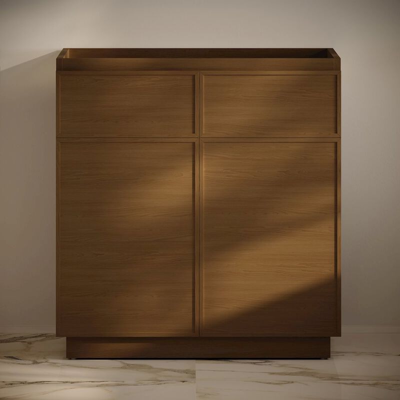 St. Tropez 36" Freestanding Bathroom Vanity Cabinet without Top in Brown Oak image number 5