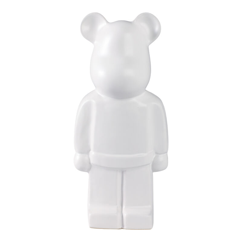 12" Deco Bear Figure, White image number 0