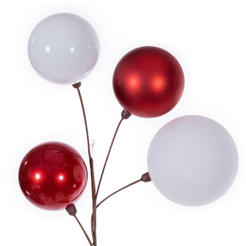 Vickerman Red and White Semicircular Garland, 6 ft, Plastic image number 3