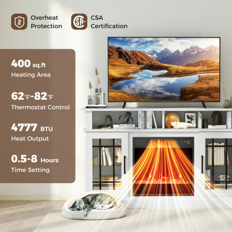 Fireplace TV Console with Remote & LED Mood Lighting &ndash; Media Cabinet for TVs Up to [40 inches]"