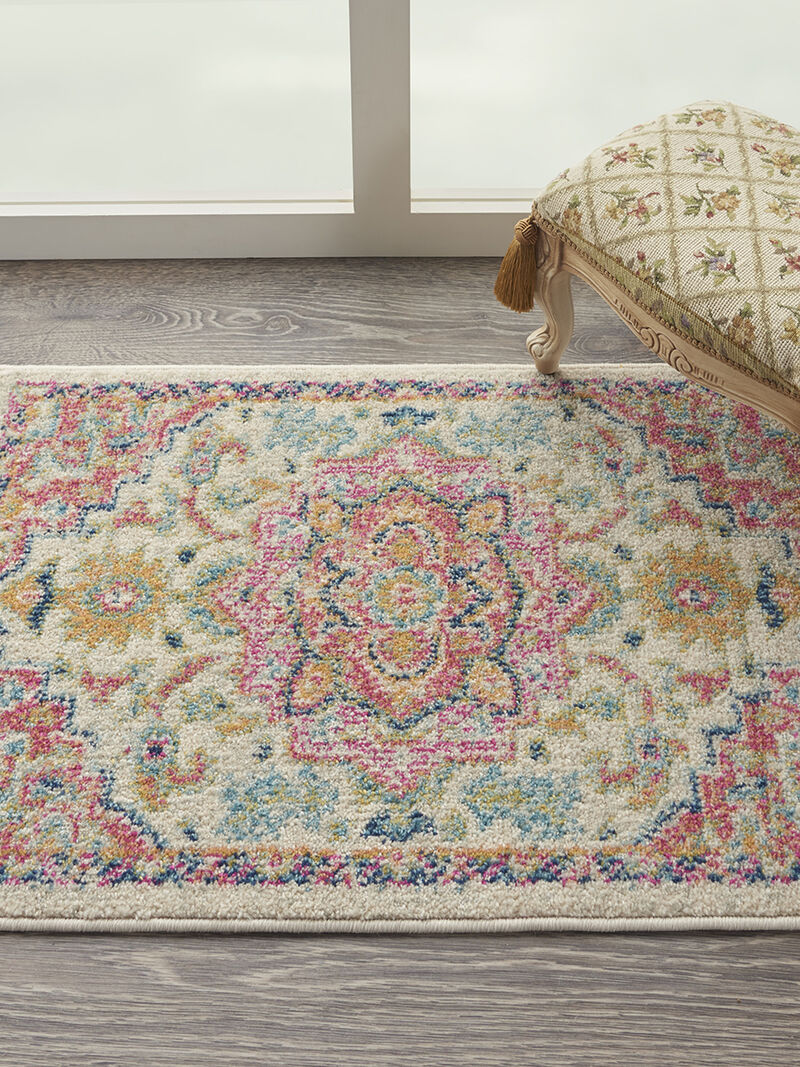 Passion PSN25 Ivory/Pink 1'10" x 6' Rug image number 6