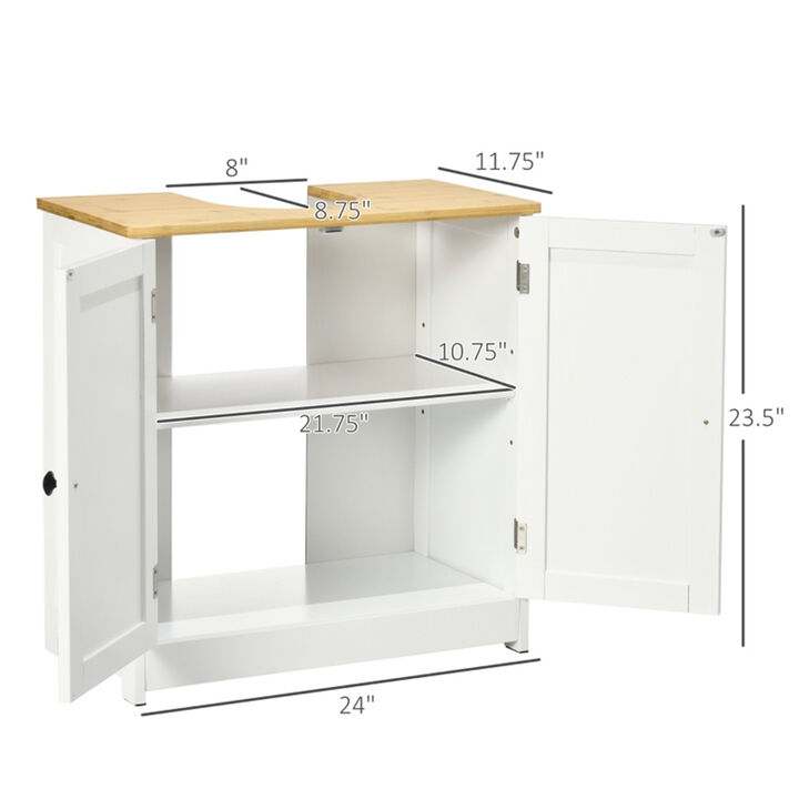 Pedestal Sink Storage Cabinet Under-Sink Organizer with Double Doors