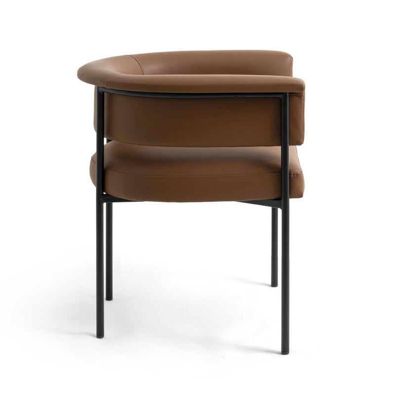 Tov Furniture Taylor Saddle Brown Performance Vegan Leather Dining Chair image number 3