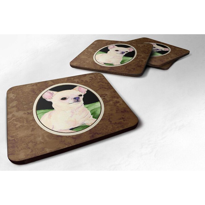 Caroline's Treasures SS8789FC Chihuahua Foam Coasters (Set of 4), 3.5 H x 3.5 W, Multicolor