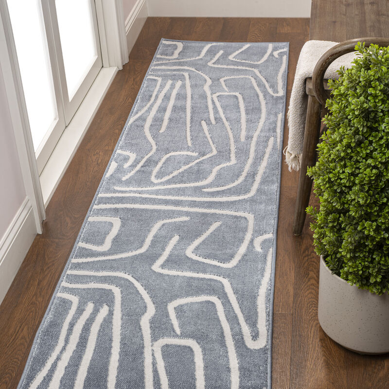 Alcina Modern Scandinavian Graphic Lines High-Low Area Rug