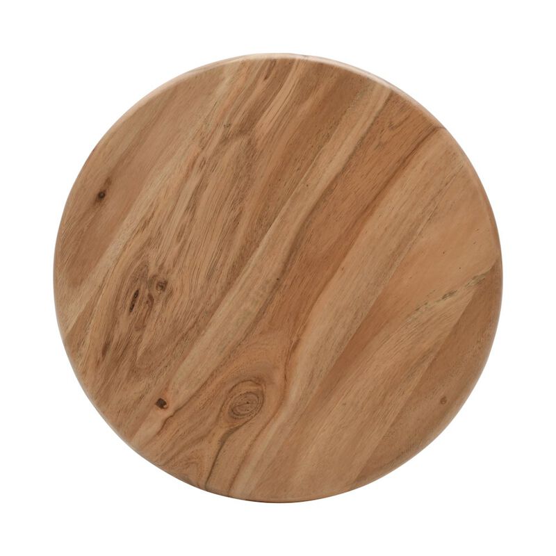 Jofran Aero Curved Space Age Round Mid-Century Modern Solid Wood Accent End Table