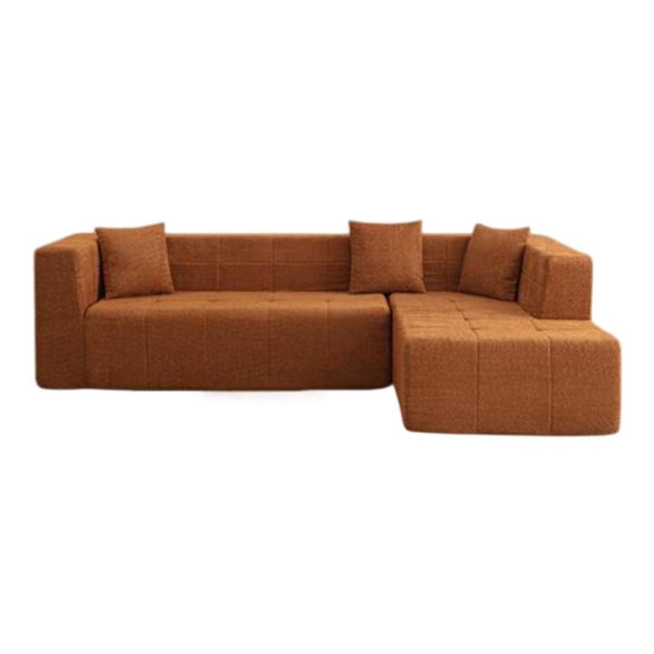 L-Shaped Modular Sectional Sofa, Deep Seat Tufted Floor Couch with Chaise for Living Room