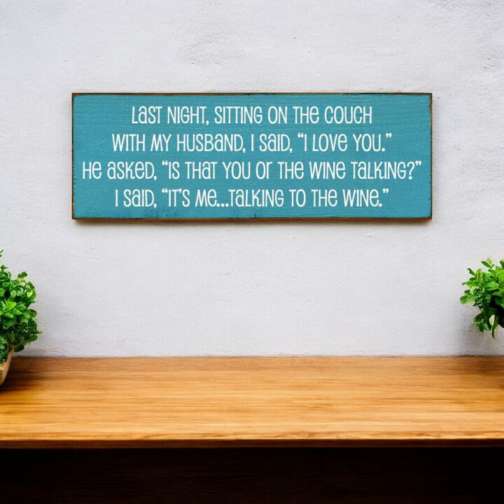 Humorous Wine Quote Wood Sign, Rustic Home Wall Decor for Kitchen Bar and Living Room