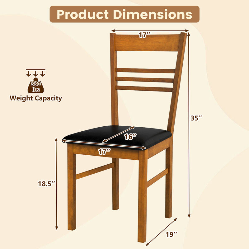 Modern Dining Chairs Set of 4 with Rubber Wood Frame for Home image number 2