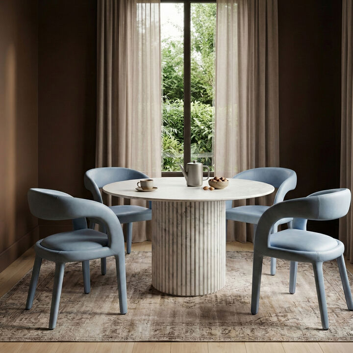 Meridian Furniture Sylvester Light Blue Vegan Leather Dining Chair