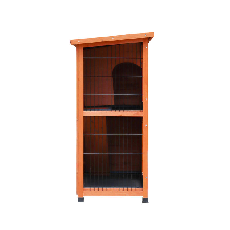 Streamdale 2-Story Outdoor Rabbit Hutch with Run & Removable Trays image number 6