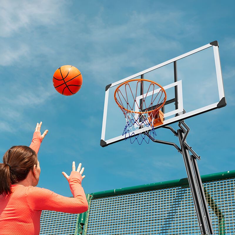 Adjustable Portable Basketball Hoop with Backboard, Wheeled Base for Driveway and Backyard-Black image number 1