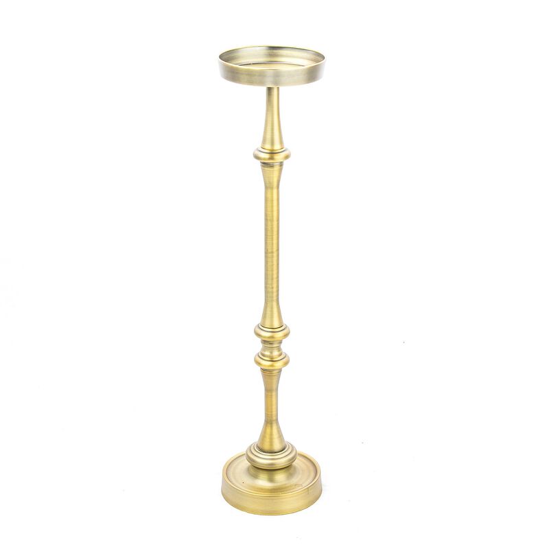 Hivvago 26 Inch  Brushed Gold Drink Size Round End Table
