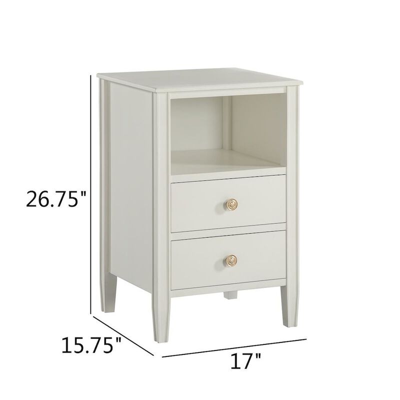 Comfort Pointe Winsley 2-drawer storage Nightstand - Antique White