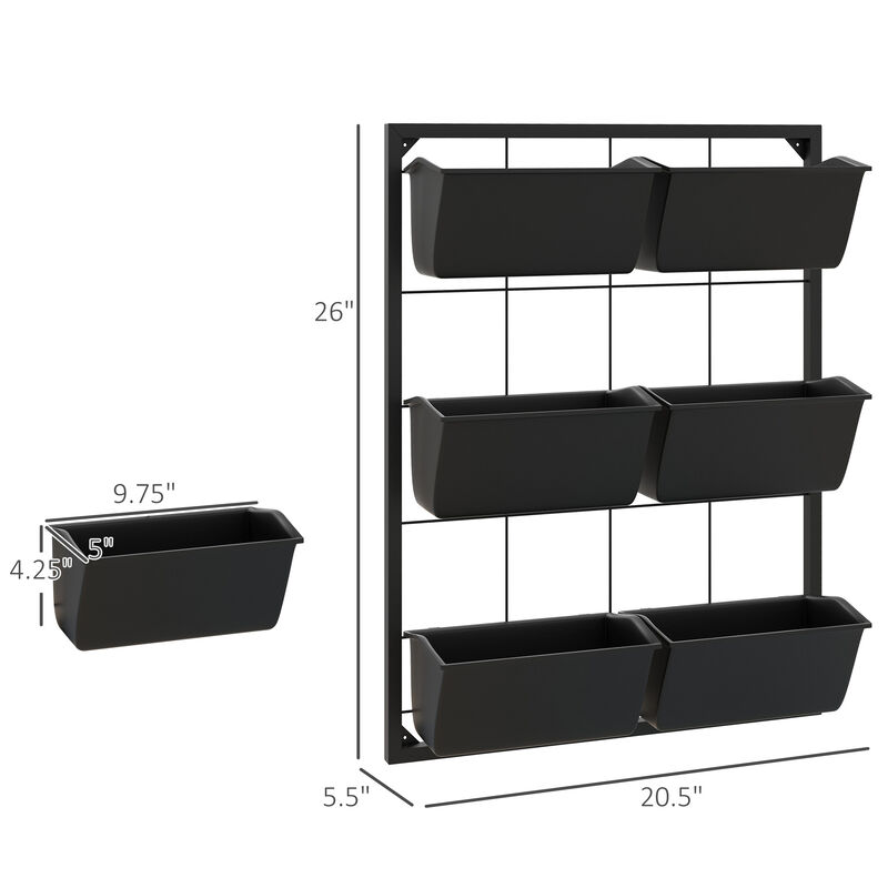 Hivvago 3-Tier Wall Hanging Planter with 6 Pots image number 2