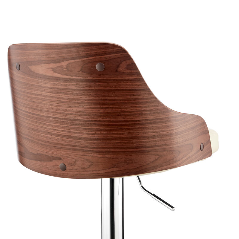 Asher Adjustable Faux Leather Bar Stool