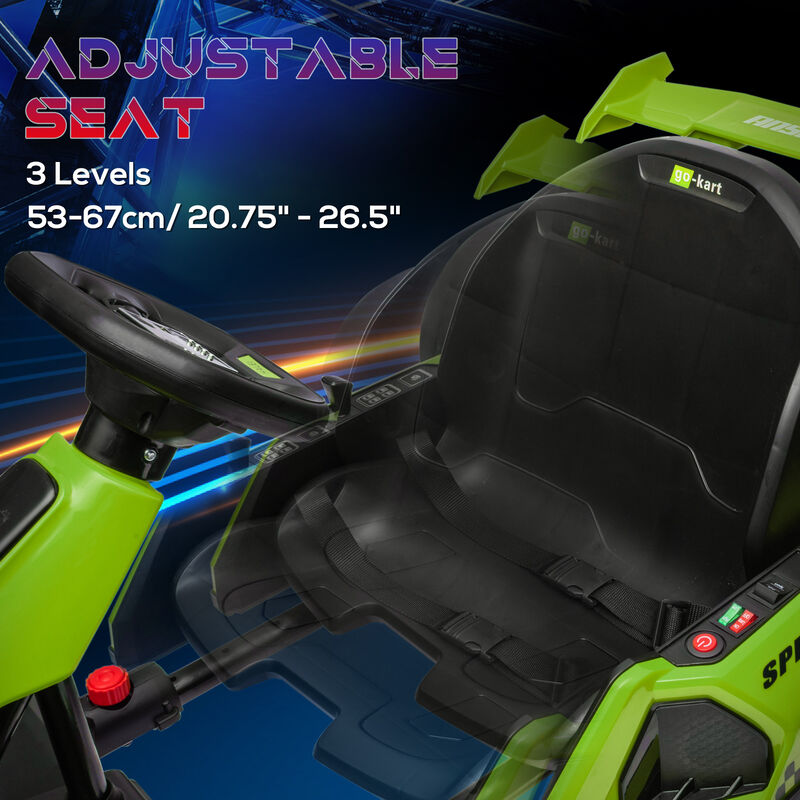 BreeBe 24V 7.5 MPH Electric Go Kart with Adjustable Seat, Slow Start image number 5