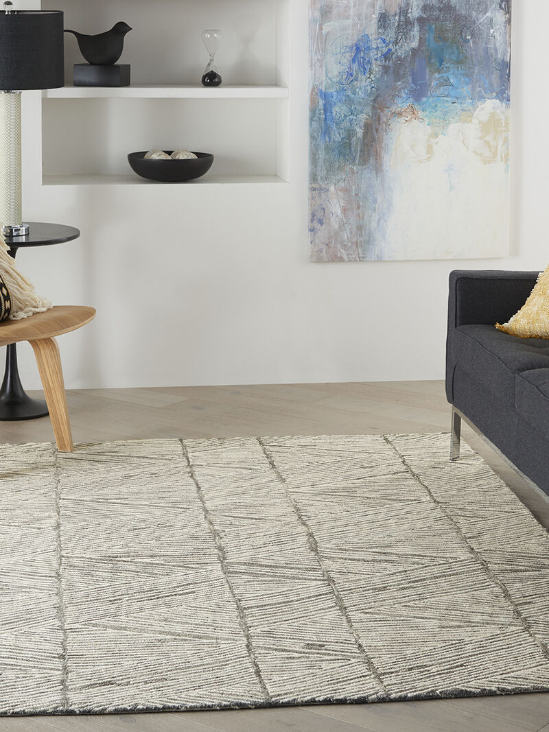 Colorado CLR01 Gray/White 3'9" x 5'9" Rug