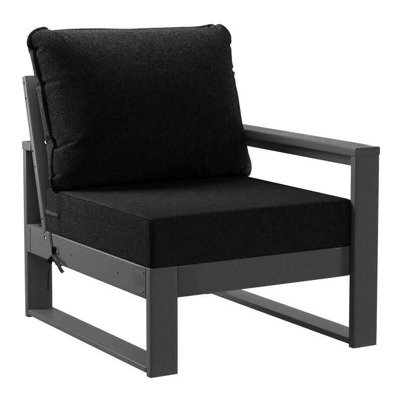 WestinTrends 4-Piece Outdoor HDPE All-Weather Modern Deep Seating Patio Sofa Sectional Set with Waterproof Cushions