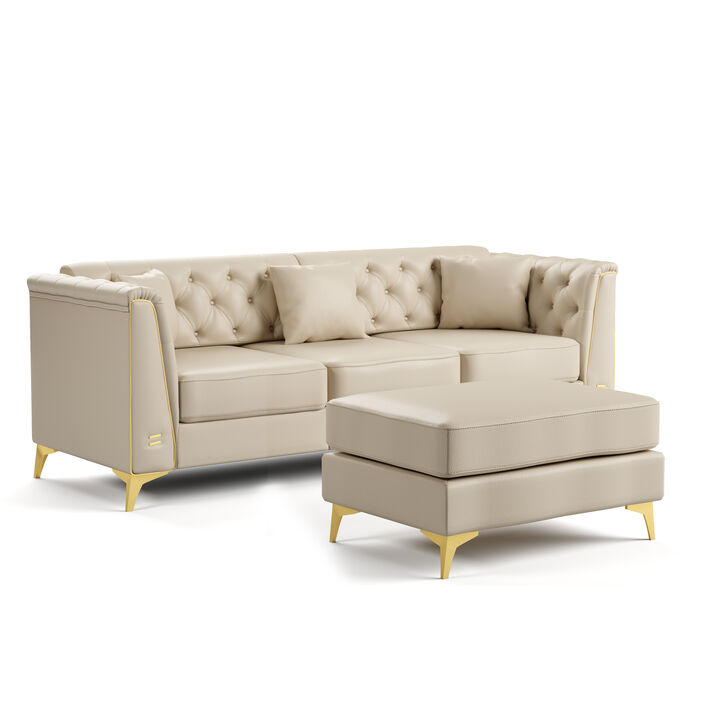 Wotvo 81.5" 3-Seater Modular Chesterfield Sofa