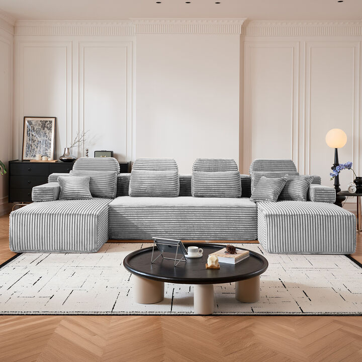 Tert U Shaped Corduroy Sectional Sofa