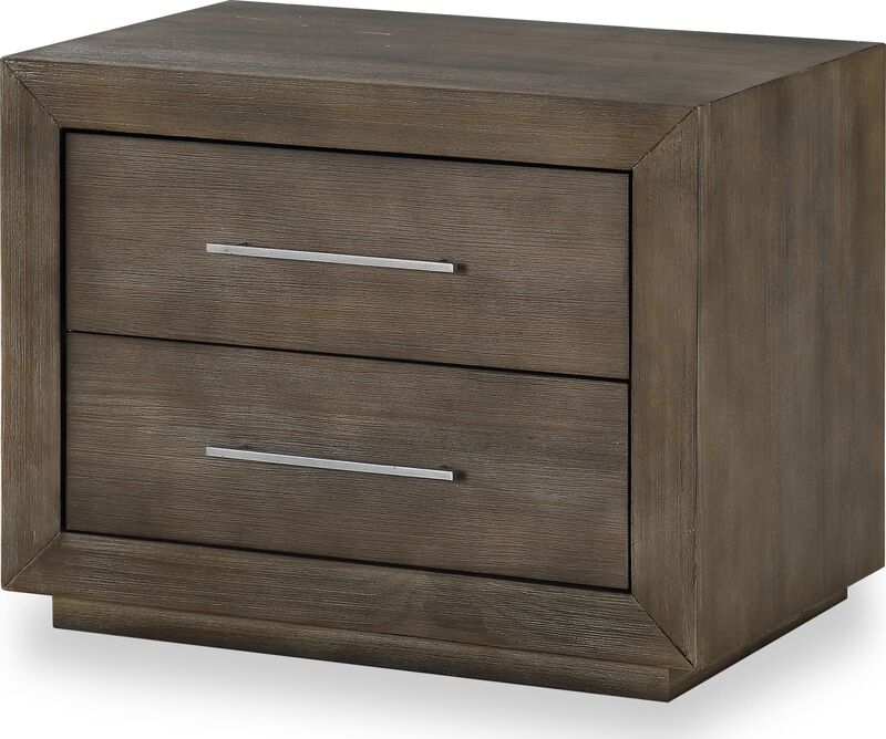 Melbourne Two Drawer Nightstand with USB in Dark Pine
