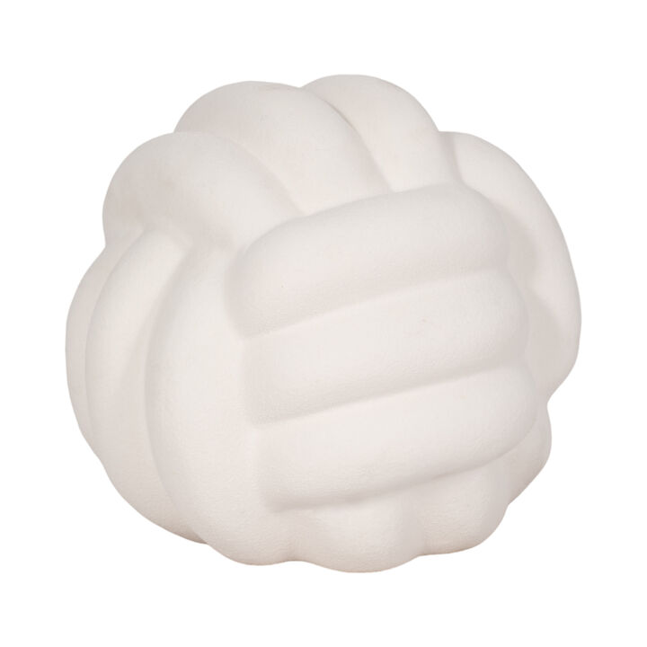 7" Knot Orb Rough Texture, White