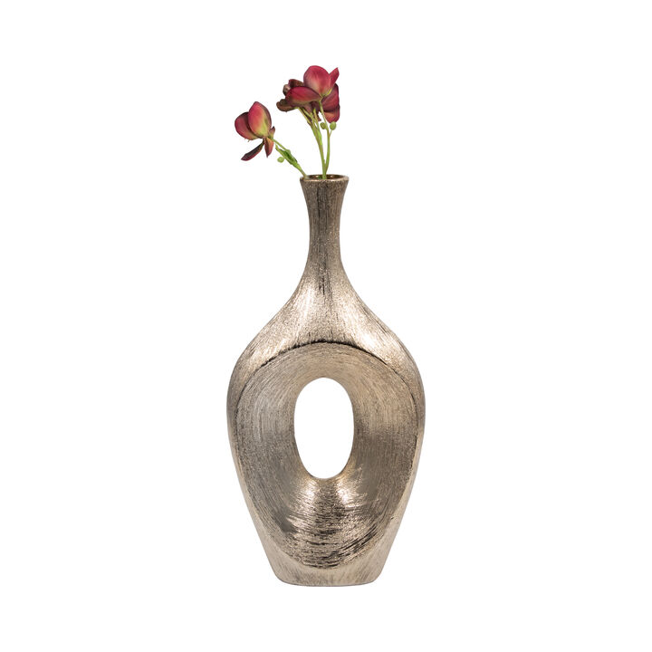 19" Scratched Open Cut Vase