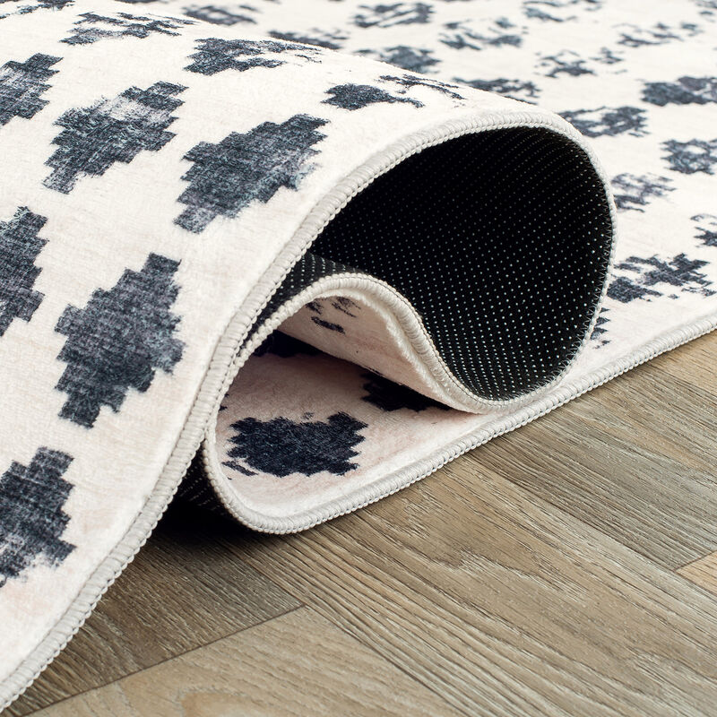 World Rug Gallery Geometric Distressed Abstract Washable Non Slip Indoor Area Rug:  Low Pile,  Stain & Fade Resistant,  Pet Friendly image number 3