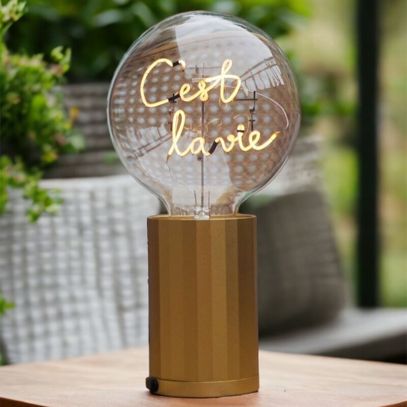 Bulb C'EST LA VIE Amber with Base Table Lamp PORTABLE Rose Gold image number 2
