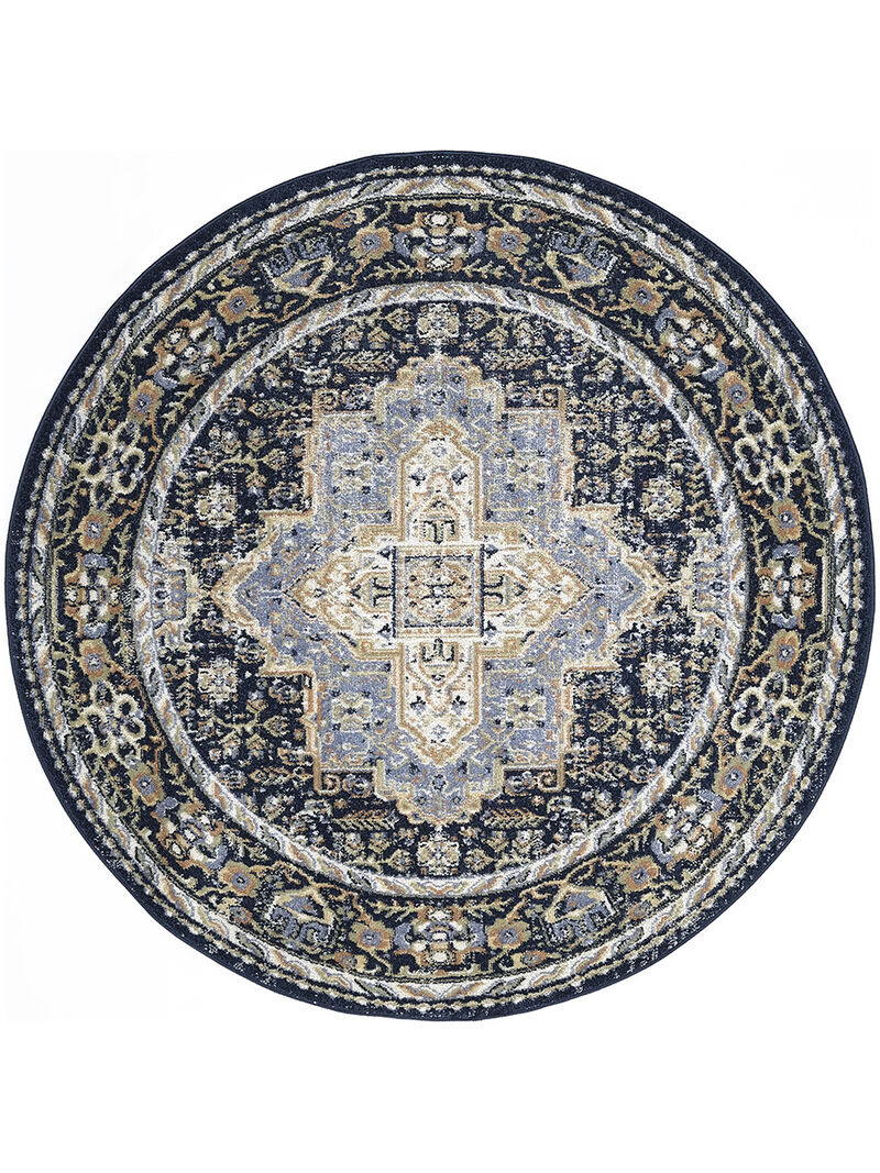 Nourison Essentials Persian NRE07 Navy 6' x Round Rug