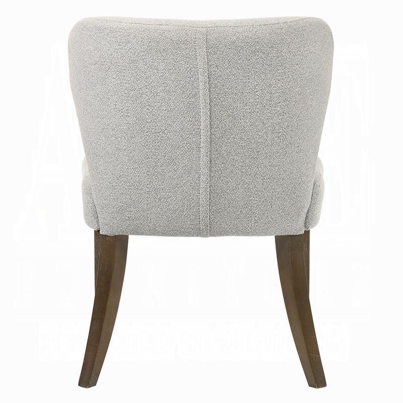 Dea Dining Side Chair Set of 2, Wingback Gray Chenille, Walnut Brown image number 4