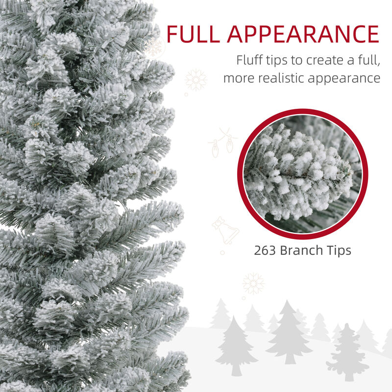 BreeBe 5ft Artificial Pencil Christmas Tree with Metal Base image number 4