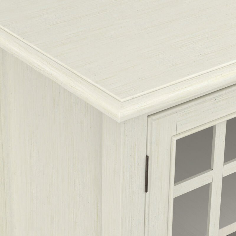 Connaught SOLID WOOD 46 inch Wide Traditional Low Storage Cabinet in Antique White image number 7