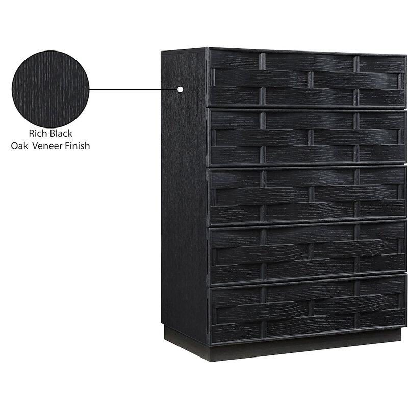 Meridian Furniture Weave Black Chest