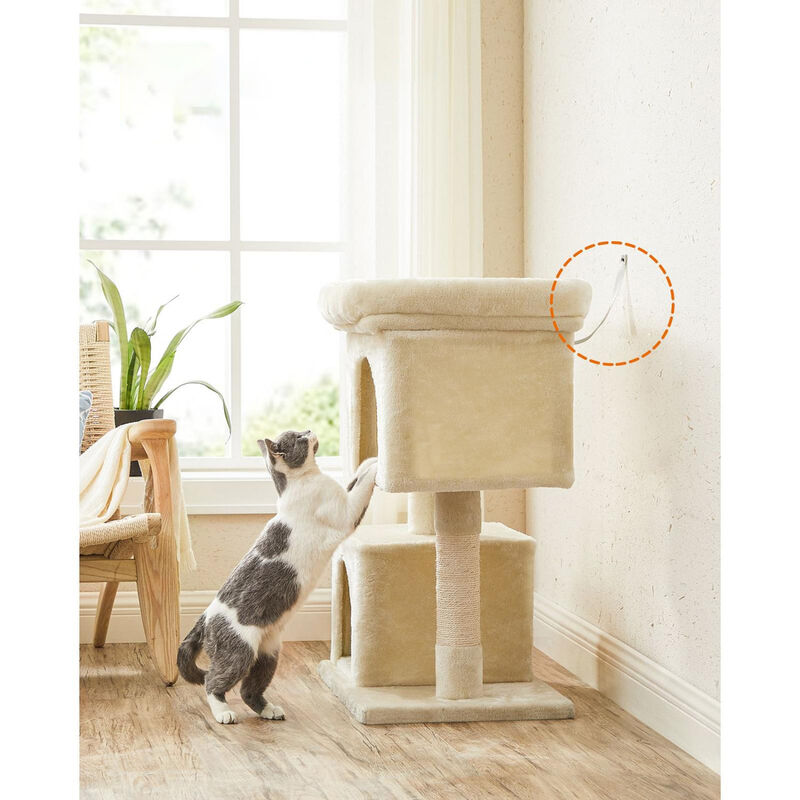 Cat Tree with Sisal-Covered Scratching Posts and 2 Plush Condos image number 8