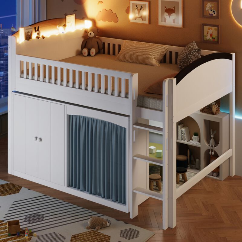 Niswur Wood Kids Loft Bed image number 2