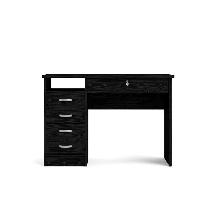 Tvilum Desk with 5 Drawers Black Woodgrain