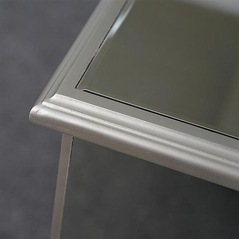 Illusions Collection Mirrored Console Table Stylish Accent for Entryway or Living Room