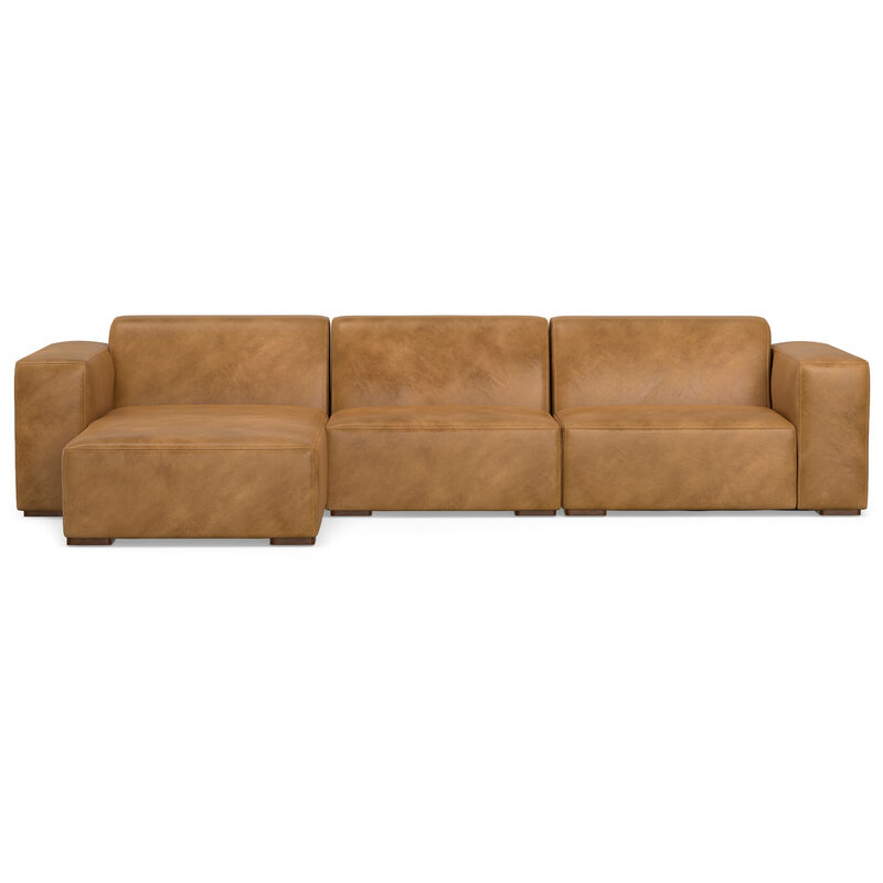 Rex Left-Facing Modular Sectional Sofa in Genuine Leather