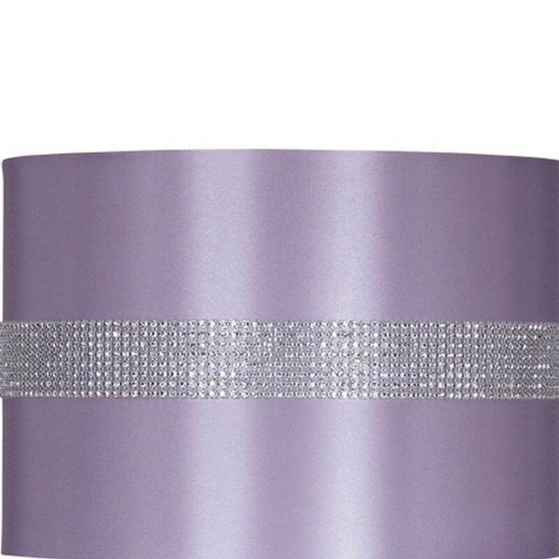 Acrylic and Metal Base Table Lamp with Fabric Shade, Purple-Benzara image number 2