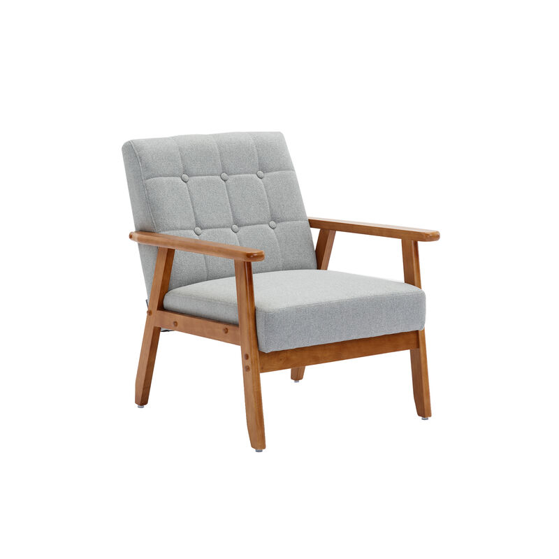 Streamdale Mid-Century Modern Leisure Chair with Wood Accents