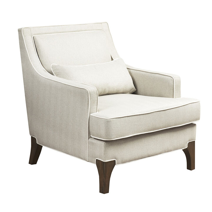 Gracie Mills Herrera Modern Arm Chair with Upholstery and Welting